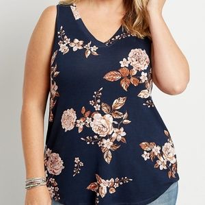 Maurices Navy Blue Floral Tank